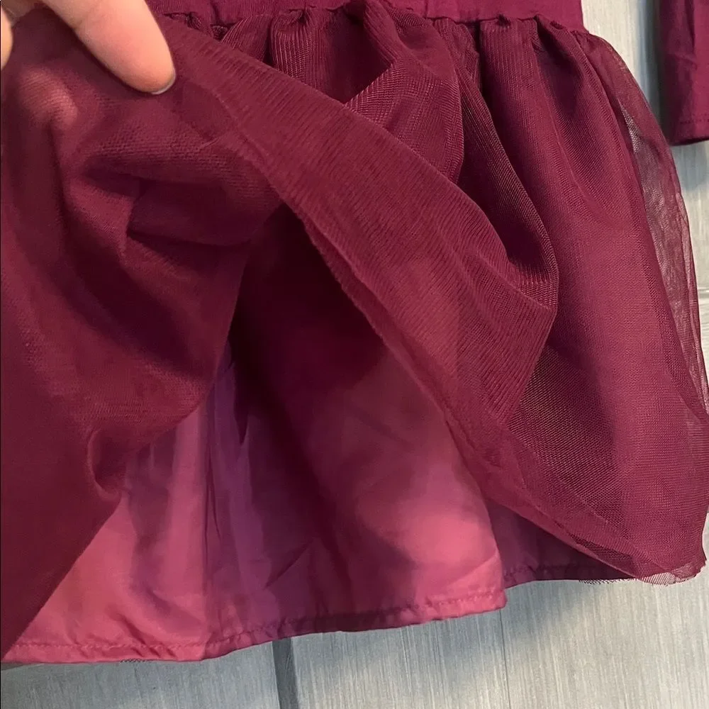 Old Navy 4T Girls Burgundy Tulle Blouse, Kids, Tulle, Fall, Autumn